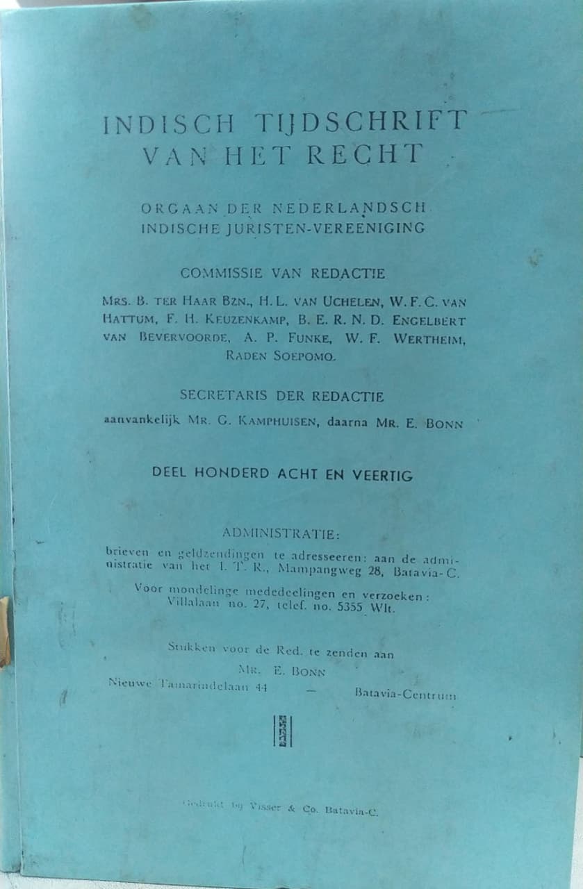Cover Indisch Tijdschrift Van Het Recht