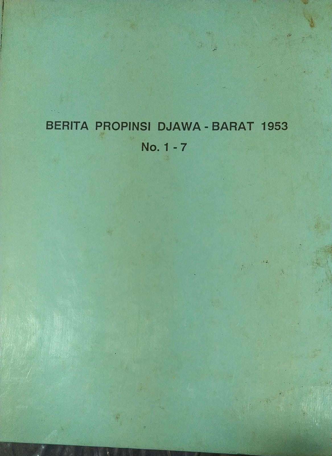 Cover Berita Propinsi Djawa Barat 1953 No.1-7