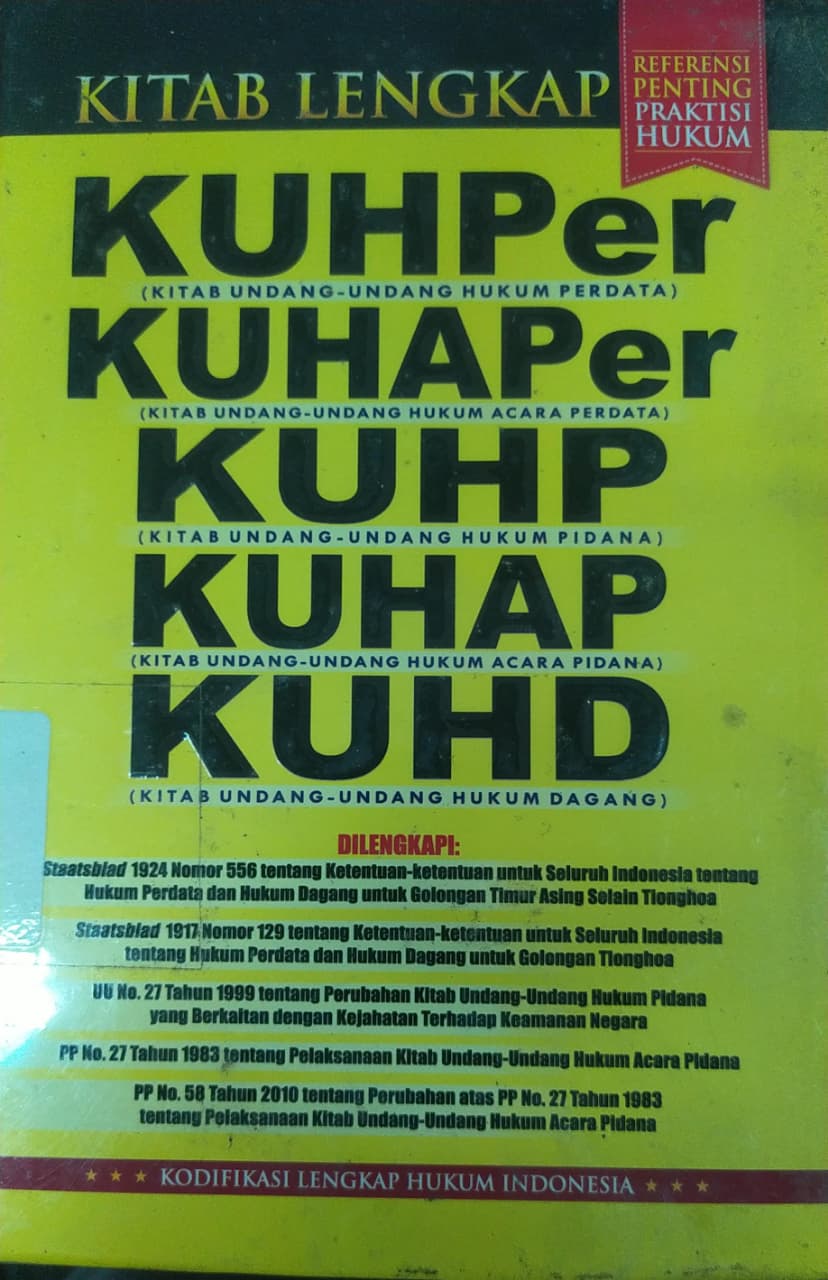 Cover Kitab Lengkap KUHPer, KUHAPer, KUHP, KUHAP, KUHD