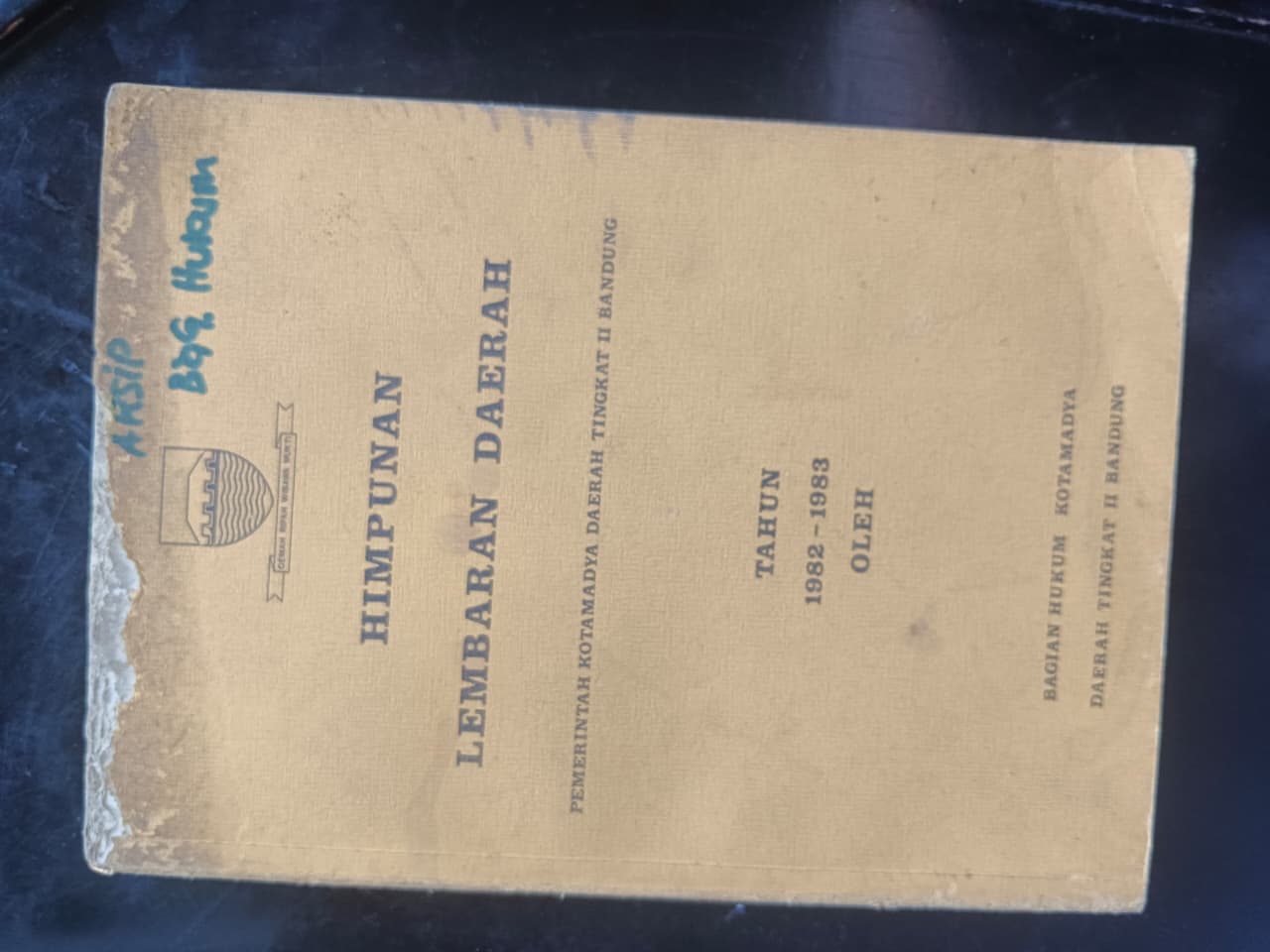 Cover Himpunan Lembaran Daerah Pemerintah Kotamadya Daerah Tingkat II Bandung