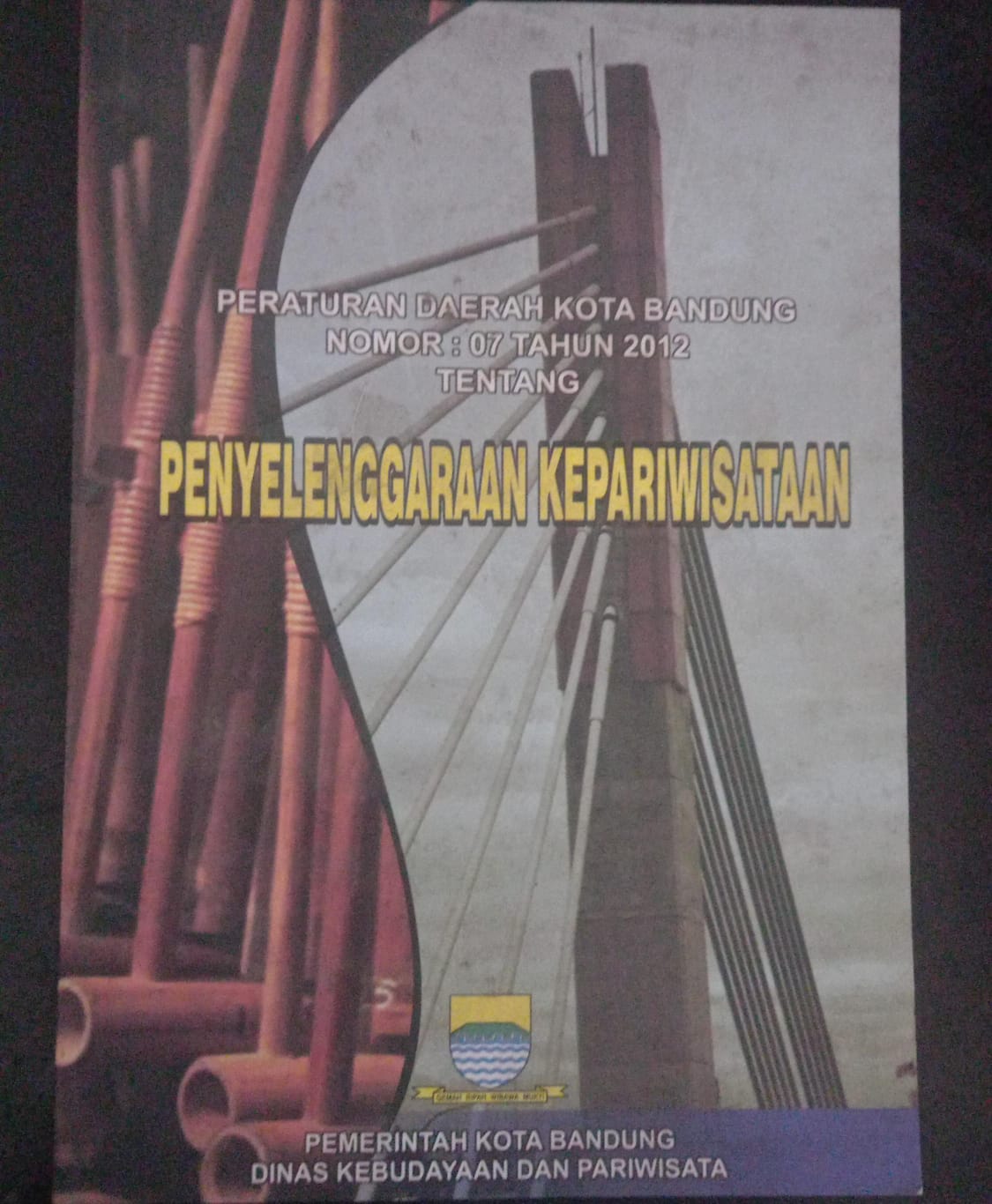 Cover Peraturan Daerah Kota Bandung Nomor : 07 Tahun 2012 Tentang Penyelenggaraan Kepariwisataan