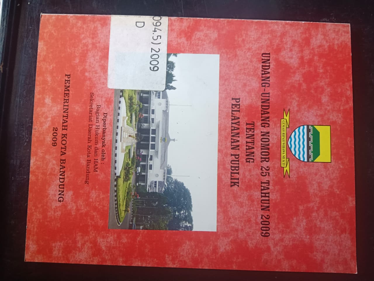 Cover Undang-Undang Nomor 25 Tahun 2009 Tentang Pelayanan Publik
