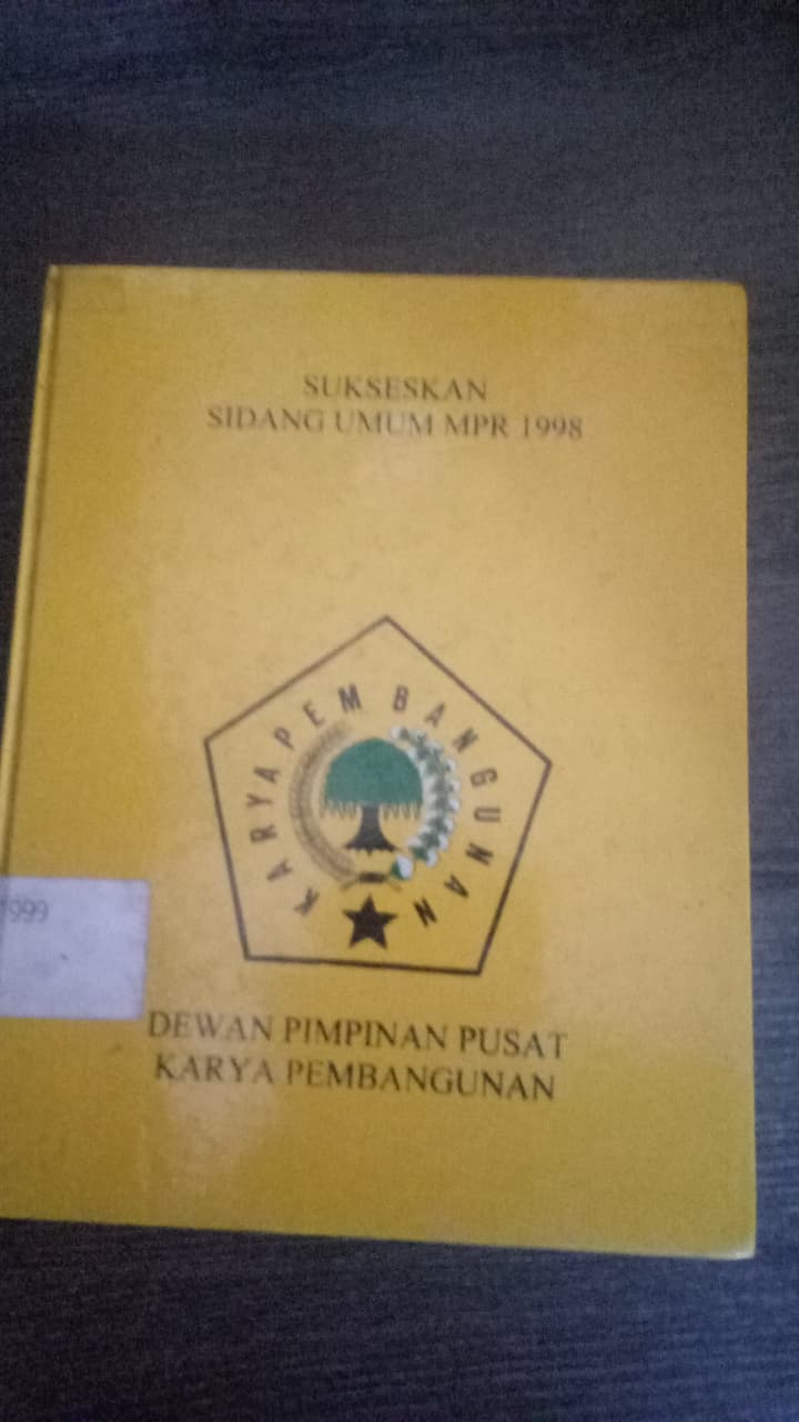 Cover SUKSESKAN SIDANG UMUM MPR 1998