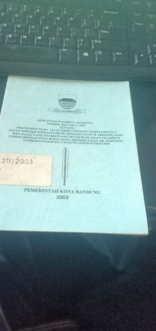 Cover Keputusan Walikota Bandung Nomor 506 Tahun 2003