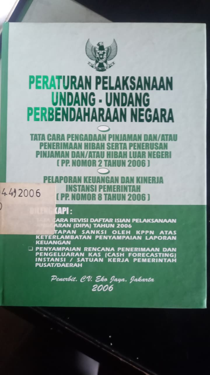 Cover Peraturan Pelaksanaan Undang - Undang Perbendaharaan Negara