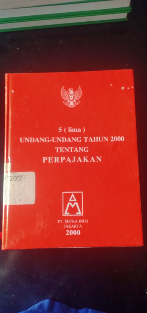 Cover 5 Undang-Undang Tahun 2000 Tentang Perpajakan