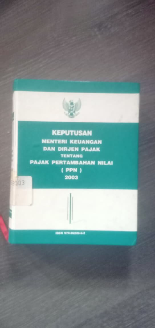 Cover Keputusan Menteri Keuangan Dan Dirjen Pajak Tentang Pajak Pertambahan Nilai (PPN)
