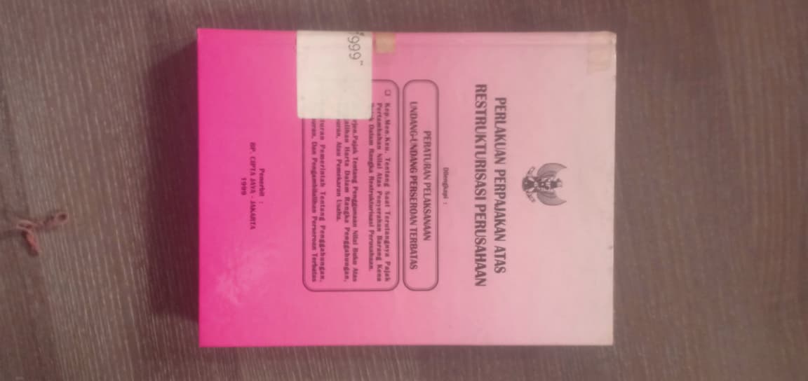 Cover Perlakuan Perpajakan Atas Restrukturisasi Perusahaan