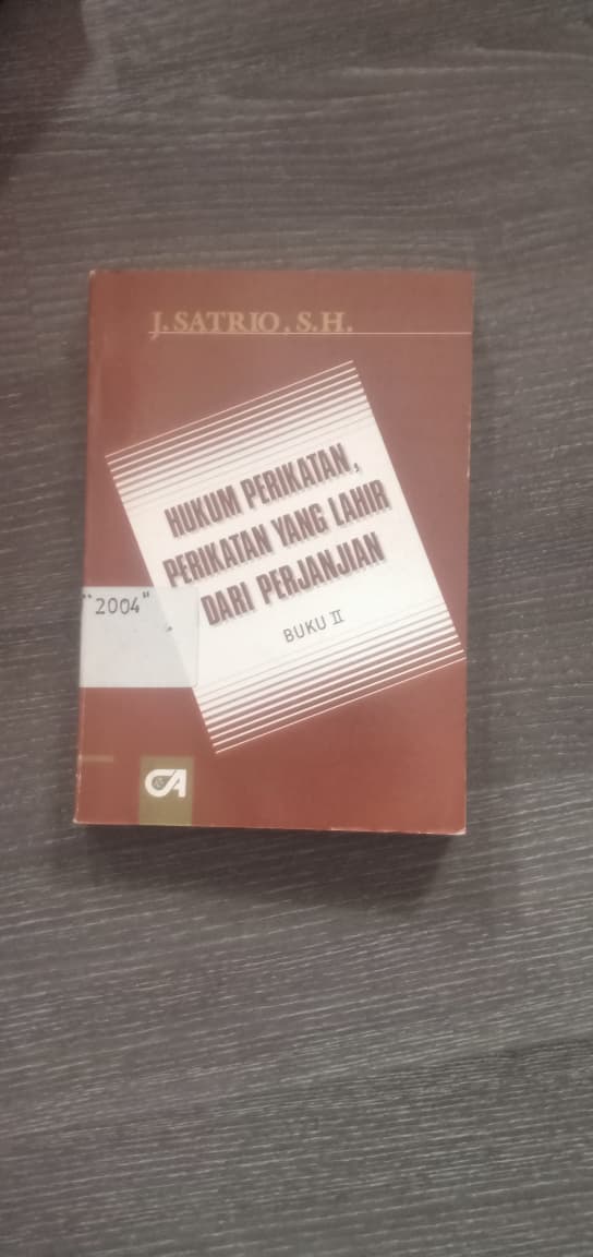 Cover Hukum Perikatan, Perikatan Yang Lahir Dari Perjanjian