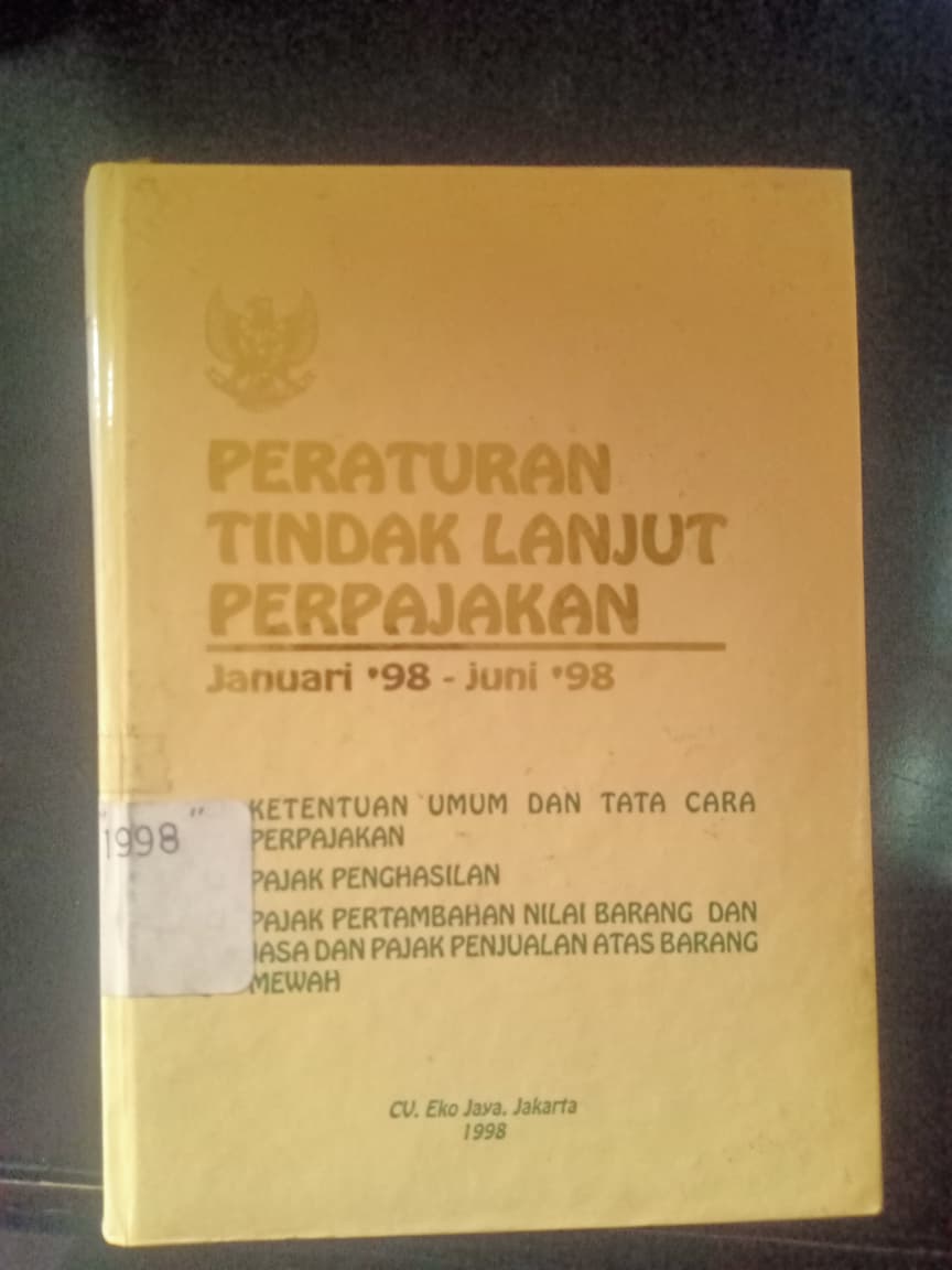 Cover Peraturan Tindak Lanjut Perpajakan Januari'98-Juni'98