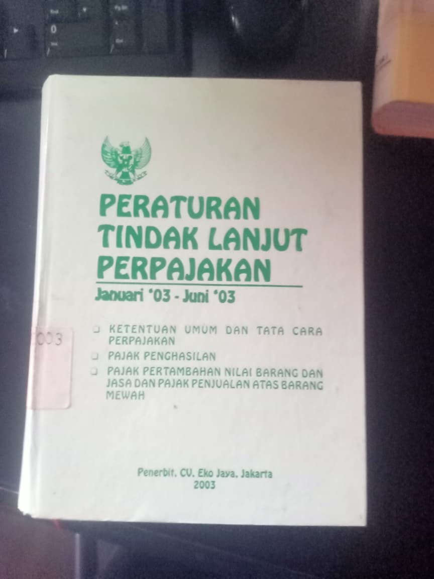 Cover Peraturan Tindak Lanjut Perpajakan Januari'03-Juni'03