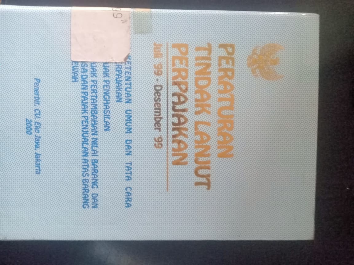 Cover Peraturan Tindak Lanjut Perpajakan Juli'99-Desember'99