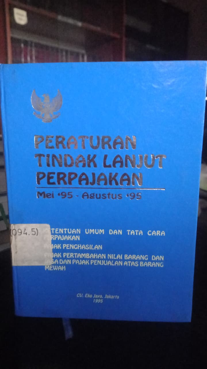 Cover Peraturan Tindak Lanjut Perpajakan Mei '95 - Agustus '95