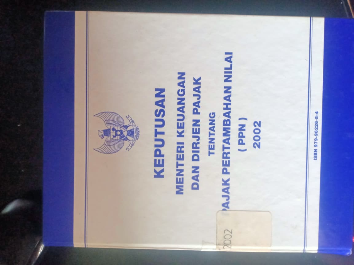 Cover Keputusan Menteri Keuangan Dan Dirjen Pajak Tentang Pajak Pertambahan Nilai (PPN)