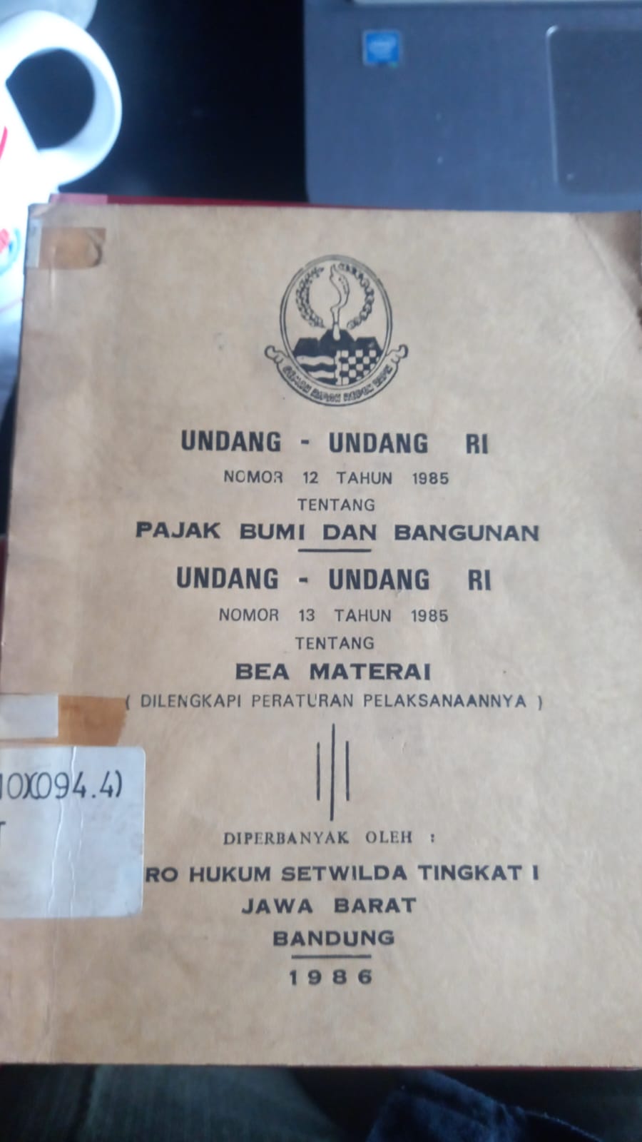 Cover Undang - Undang RI Nomor 12 Tahun 1985 Tentang Pajak Bumi Dan Bangunan Undang - Undang RI Nomor 13 Tahun 1985 Tentang Bea Materai