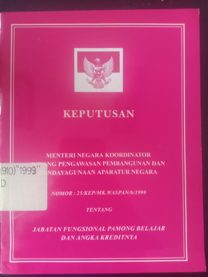 Cover Keputusan Menteri Negara Koordinator Bidang Pengawasan Pembangunan Dan Pendayagunaan Aparatur Negara