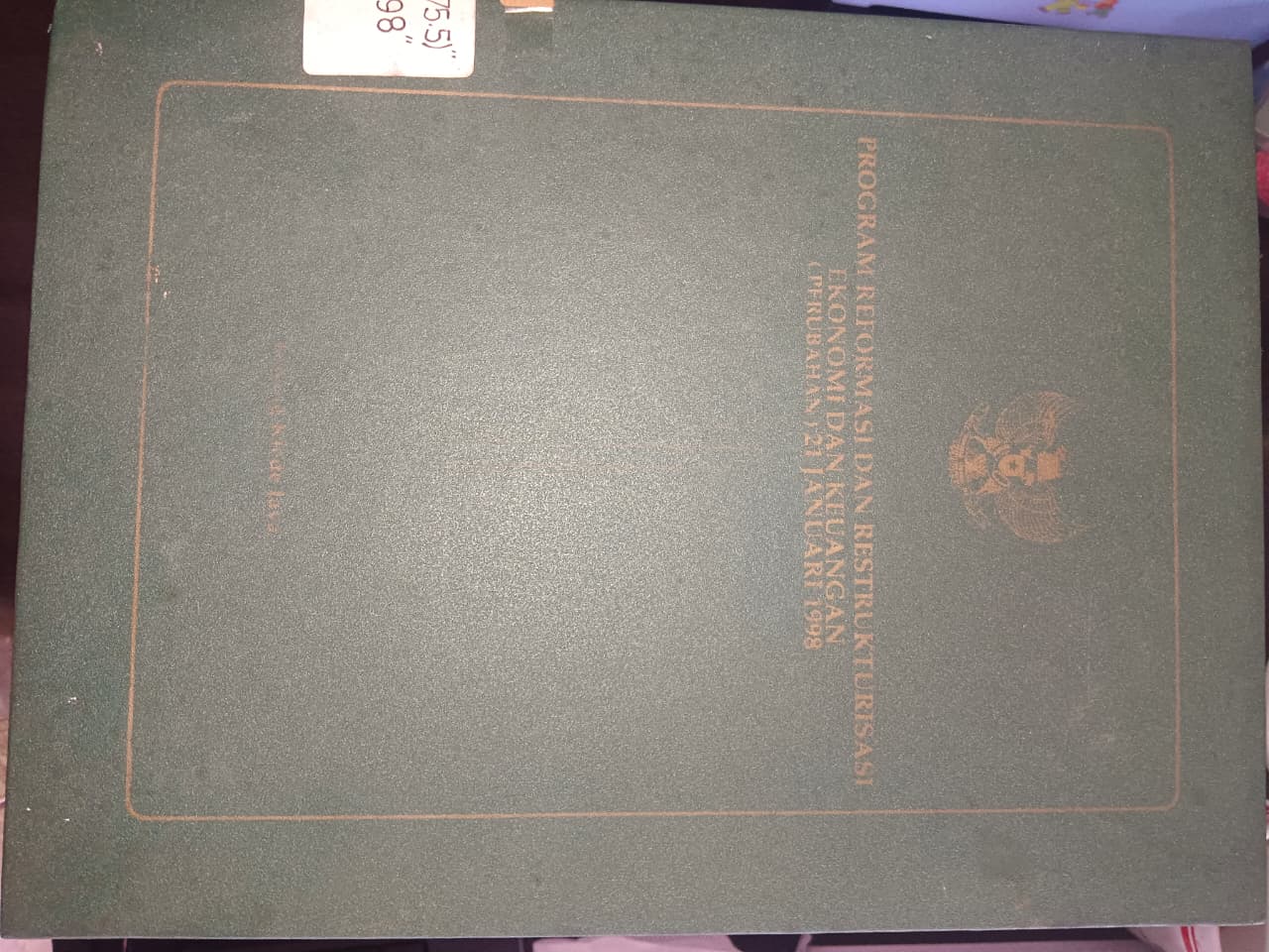 Cover Program Reformasi Dan Restrukturisasi Ekonomi Dan Keuangan ( perubahan ) 21 Januari 1998
