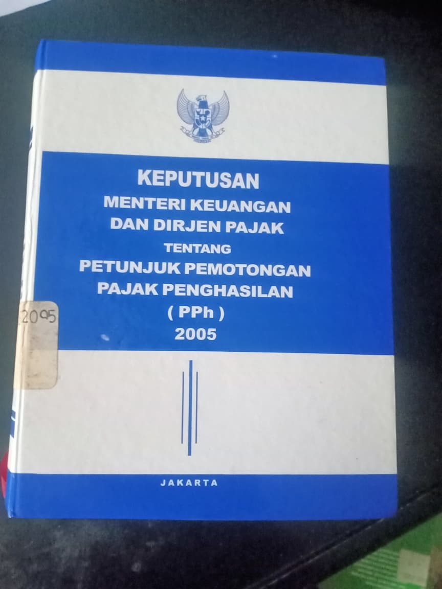 Cover Keputusan Menteri Keuangan Dan Dirjen Pajak Tentang Petunjuk Pemotongan Pajak Penghasilan (PPh)