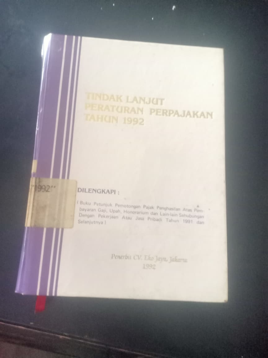Cover Tindak Lanjut Perpajakan Tahun 1992