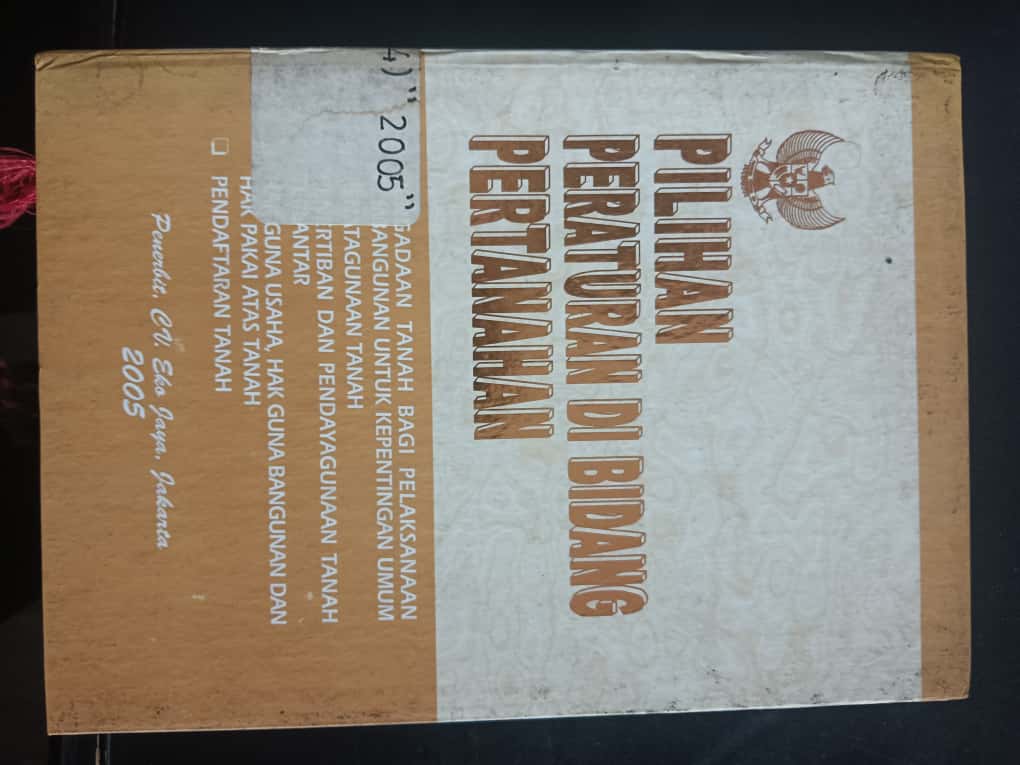 Cover Pilihan Peraturan Di Bidang Pertanahan