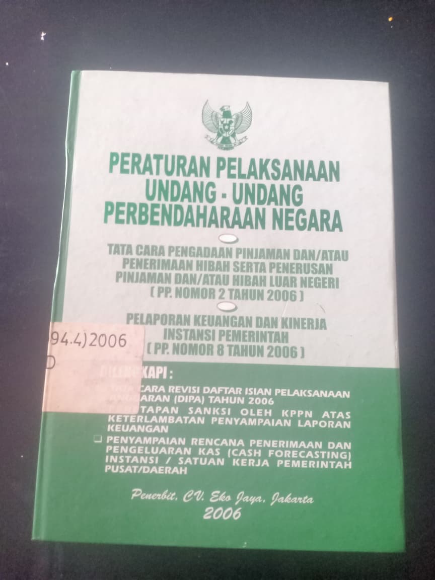 Cover Peraturan Pelaksanaan Undang-Undang Perbendaharaan Negara