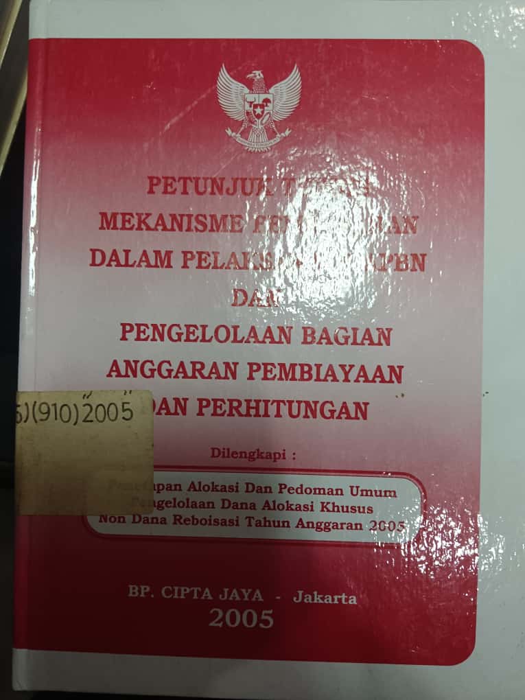 Cover Petunjuk Teknis Mekanisme Pembayaran Dalam Pelaksanaan APBN Dan Pengelolaan Bagian Anggaran Pembiayaan Dan Perhitungan