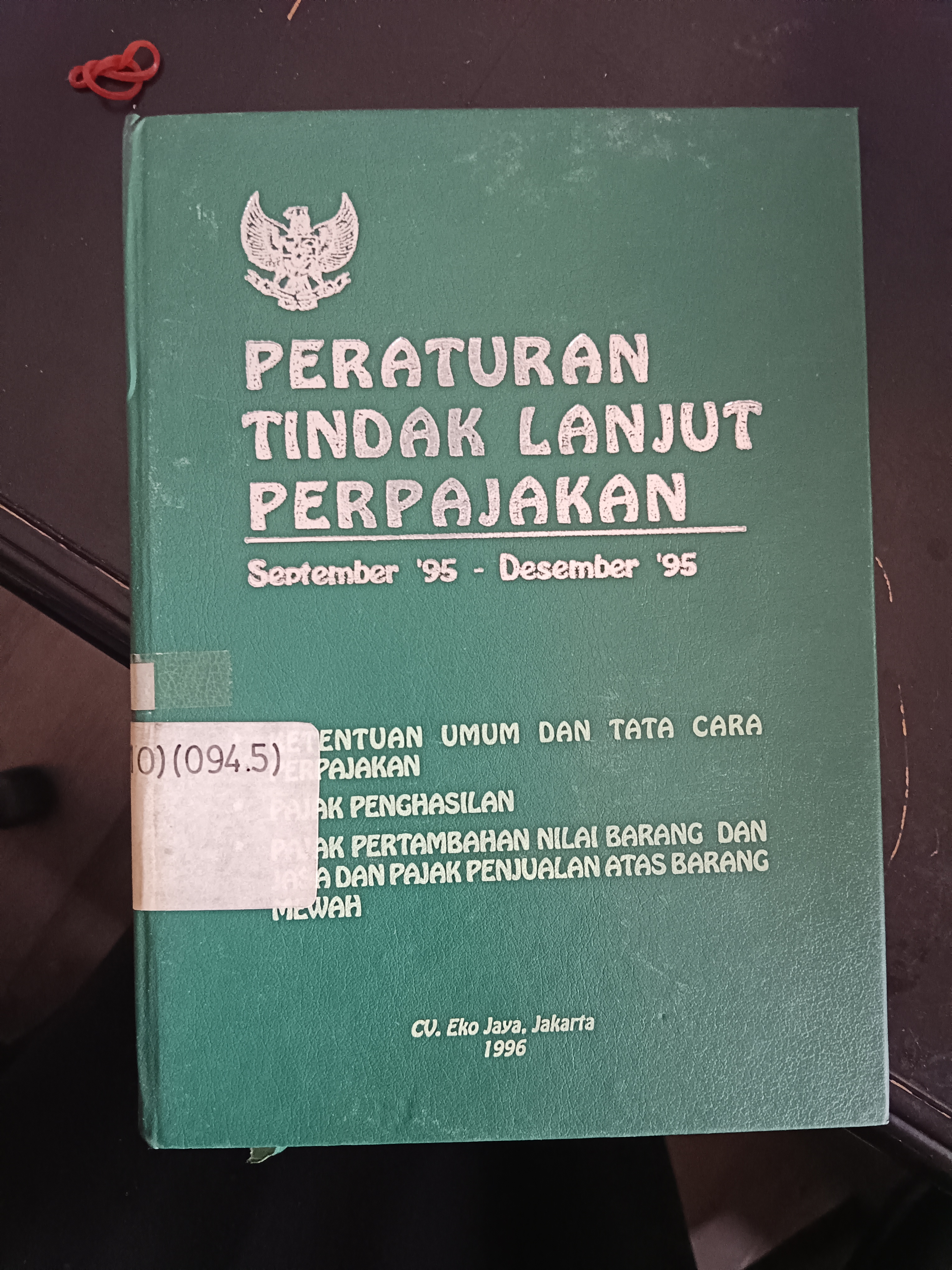 Cover Peraturan Tindak Lanjut Perpajakan September '95 - Desember '95