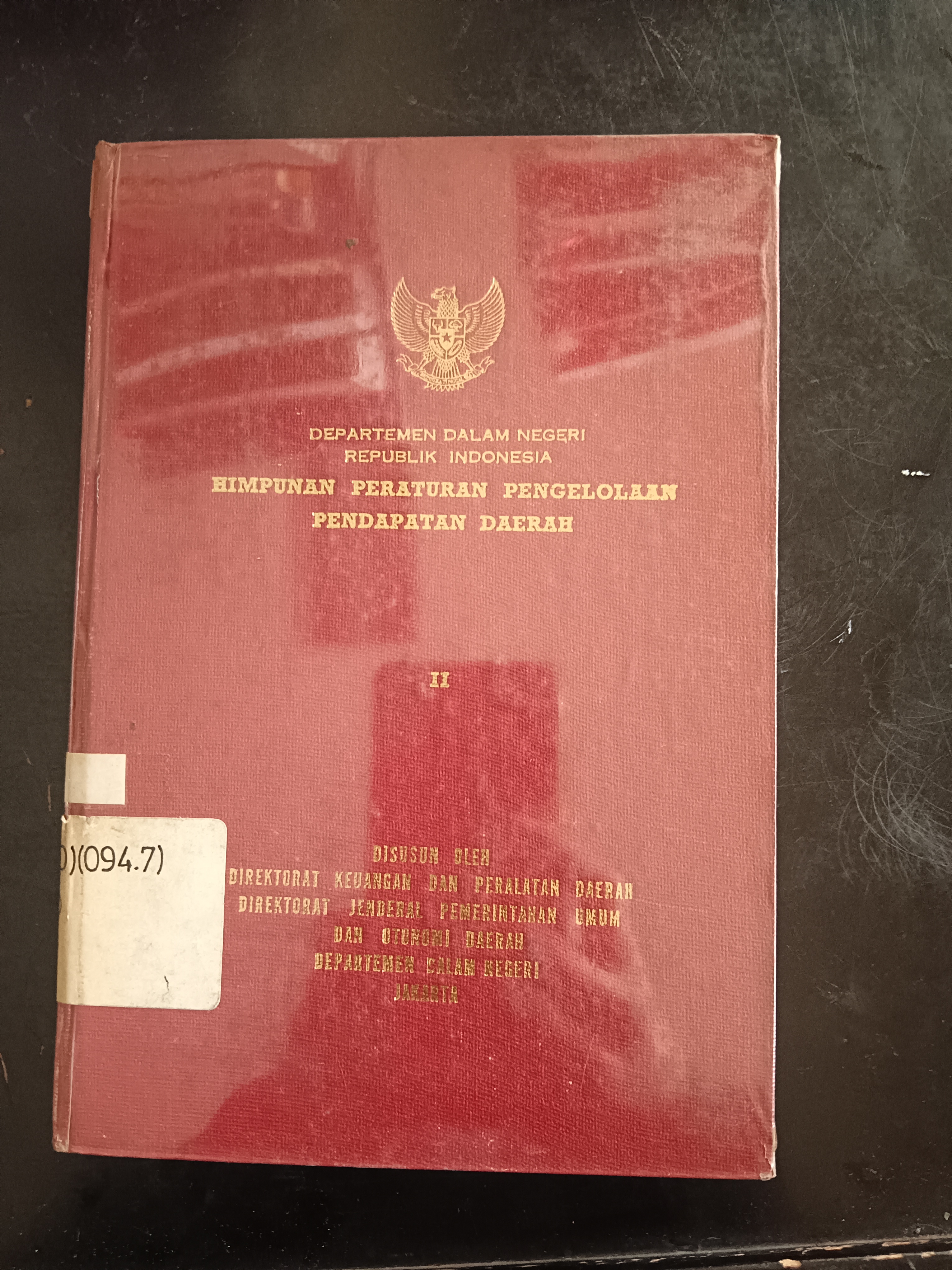 Cover Departemen Dalam Negeri Republik Indonesia Himpunan Peraturan Pengelolaan Pendapatan Daerah II