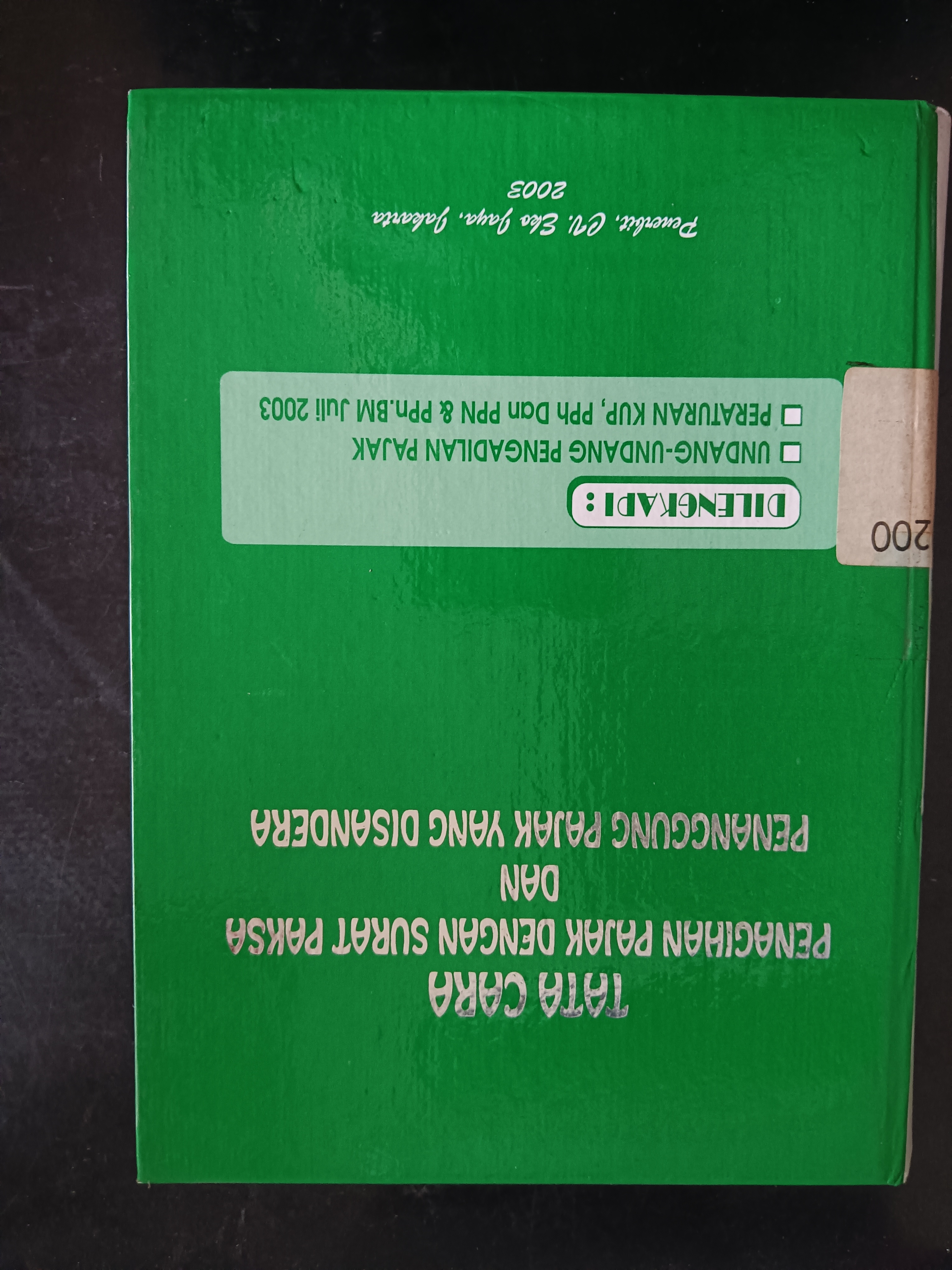 Cover Tata Cara Penagihan Pajak Dengan Surat Paksa Dan Penanggung Pajak Yang Disandera