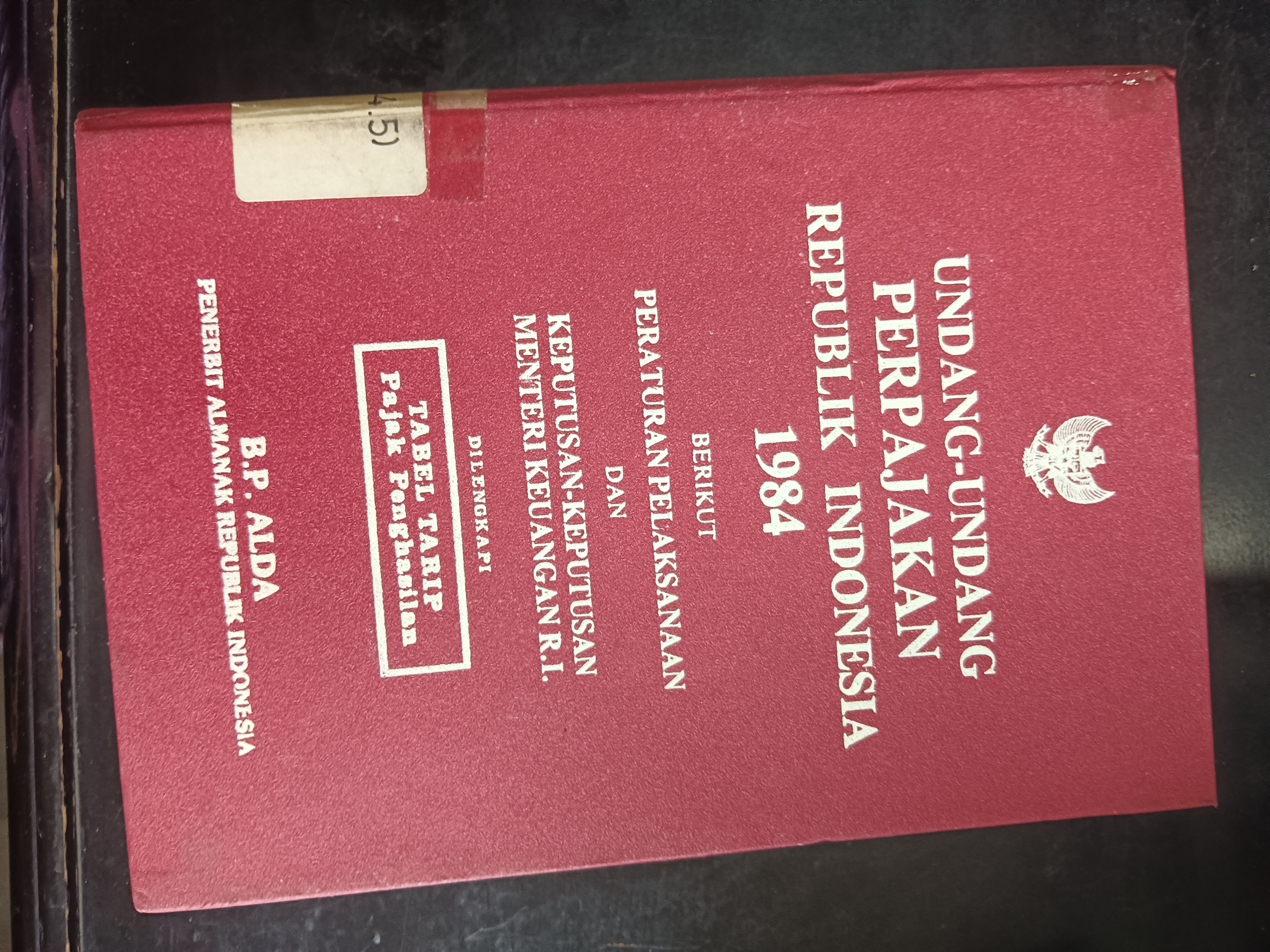 Cover Undang-Undang Perpajakan Republik Indonesia 1984