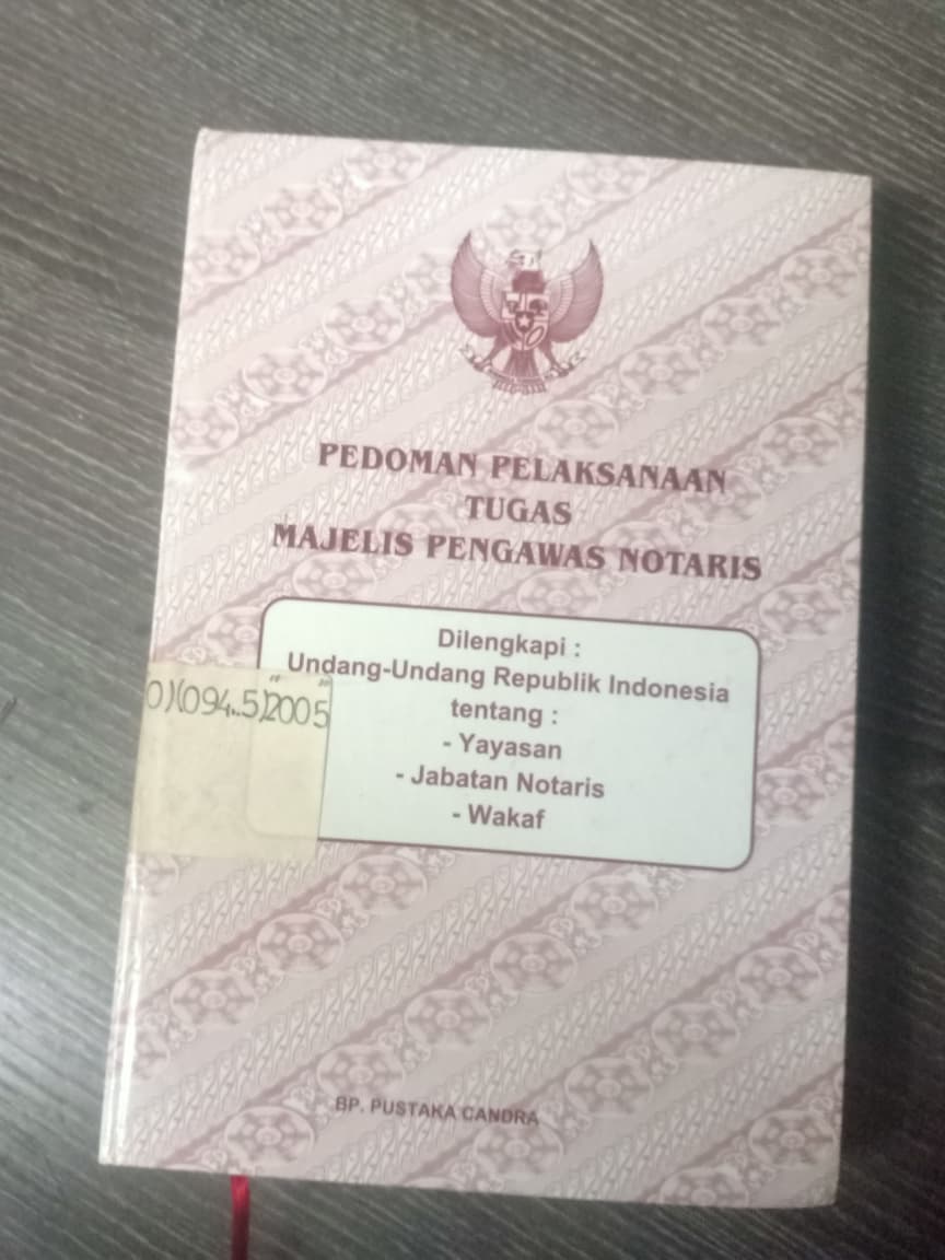 Cover Pedoman Pelaksanaan Tugas Majelis Pengawas Notaris