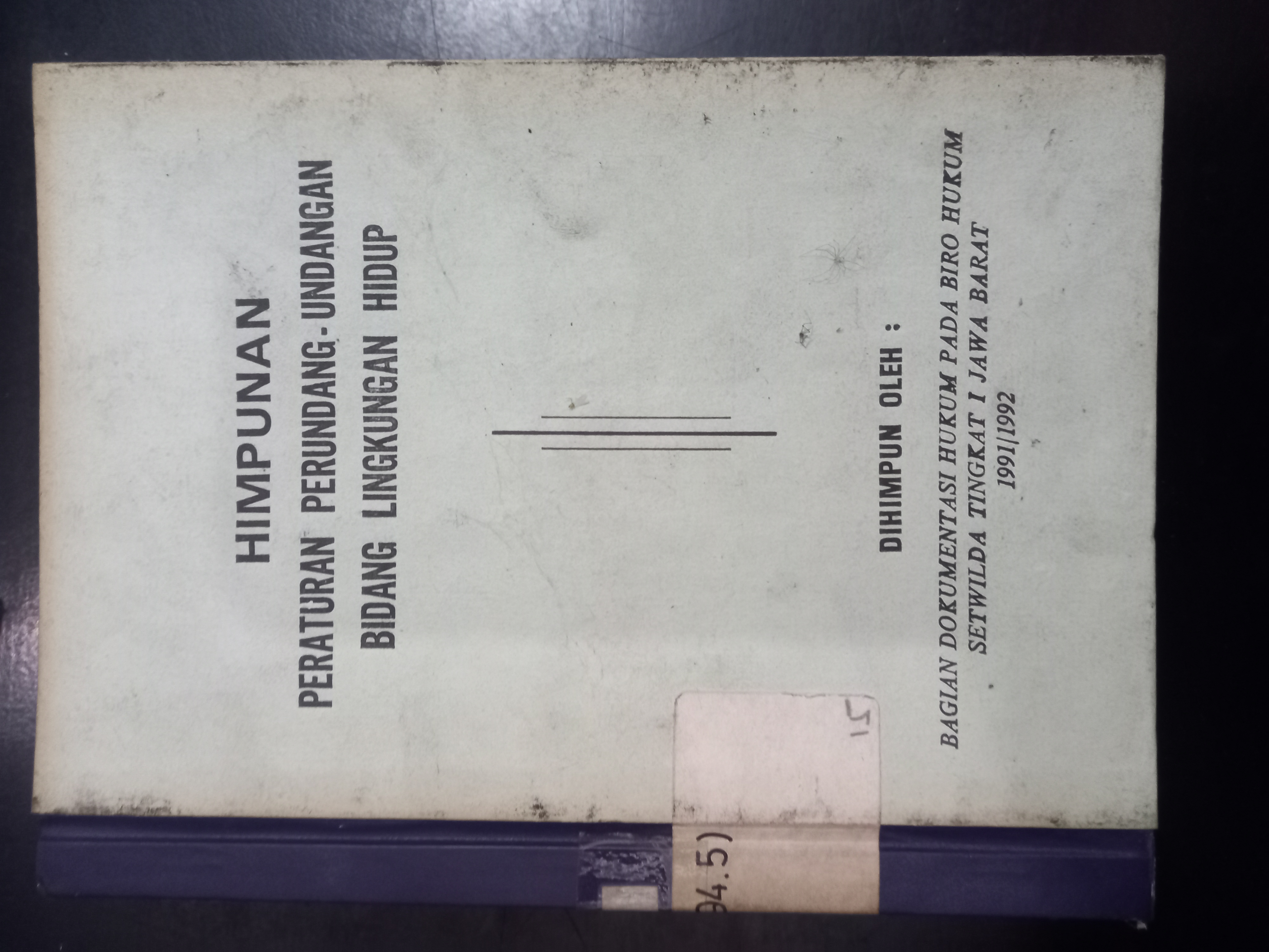 Cover Hmpunan Peraturan Perundang - Undangan Bidang Lingkungan Hidup