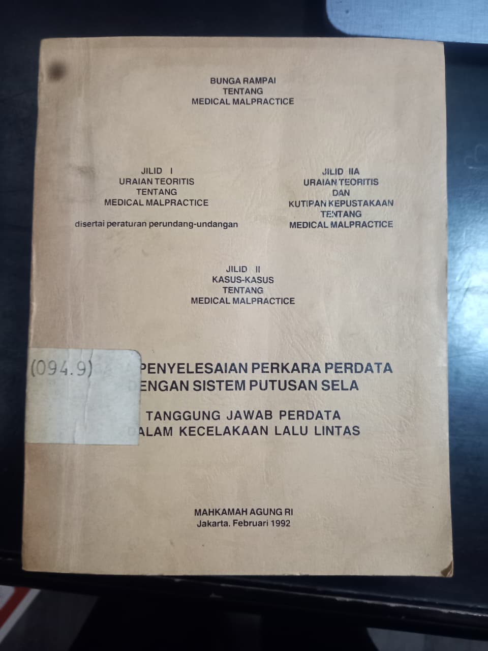 Cover Bunga Rampai Tentang Medical Malpractice
