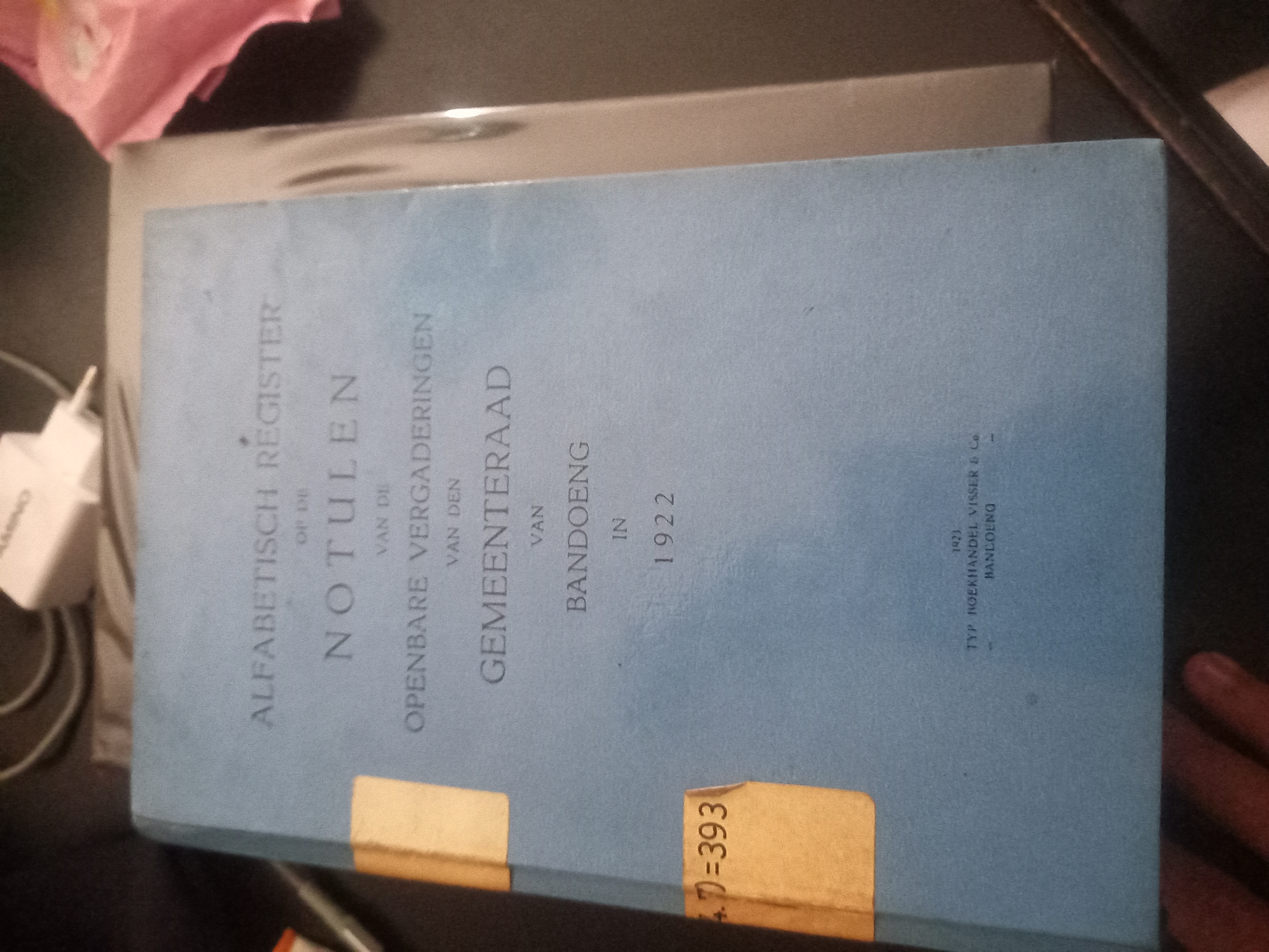 Cover Alfabetisch Register Op De Notulen