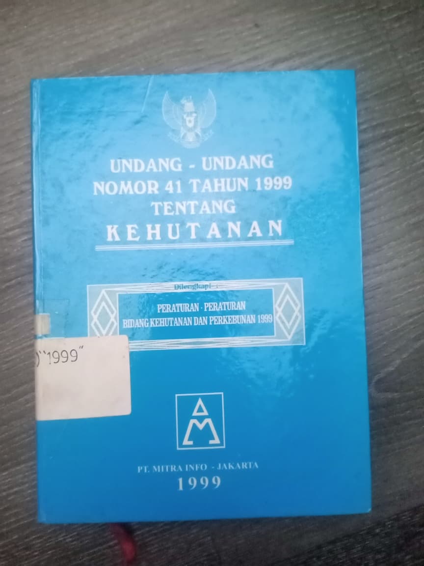 Cover Undang-Undang Nomor 41 Tahun 1999 Tentang Kehutanan