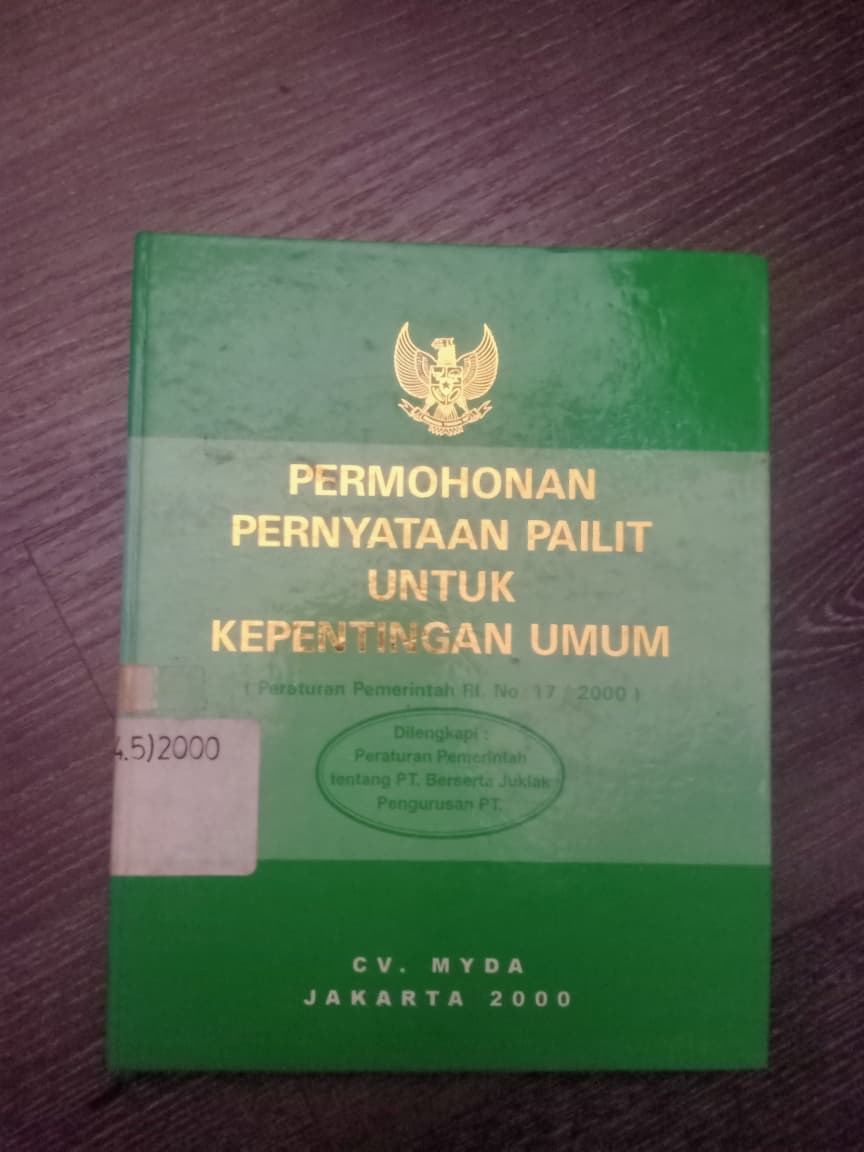 Cover Permohonan Pernyataan Pailit Untuk Kepentingan Umum