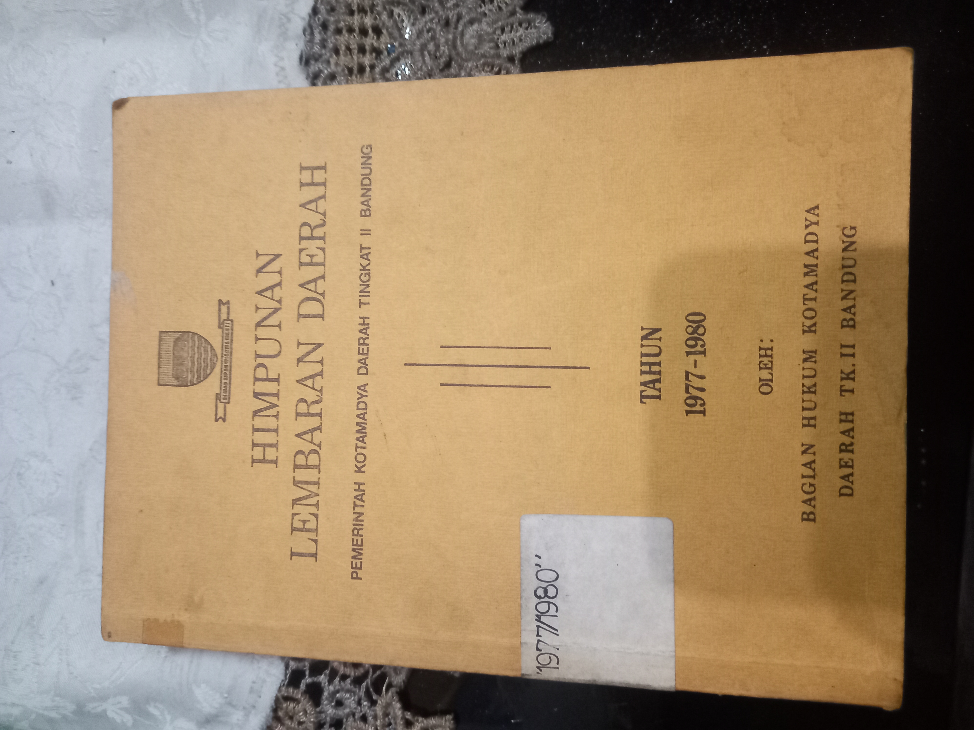 Cover Himpunan Lembaran Daerah Tahun 1977-1980