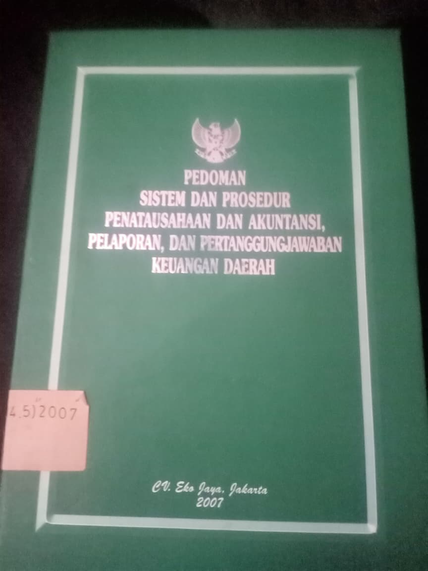 Cover Pedoman Sistem Dan Prosedur Penataushaan DAN Akutansi, Pelaporan, Dan Pertanggungjawaban Keuangan Daerah