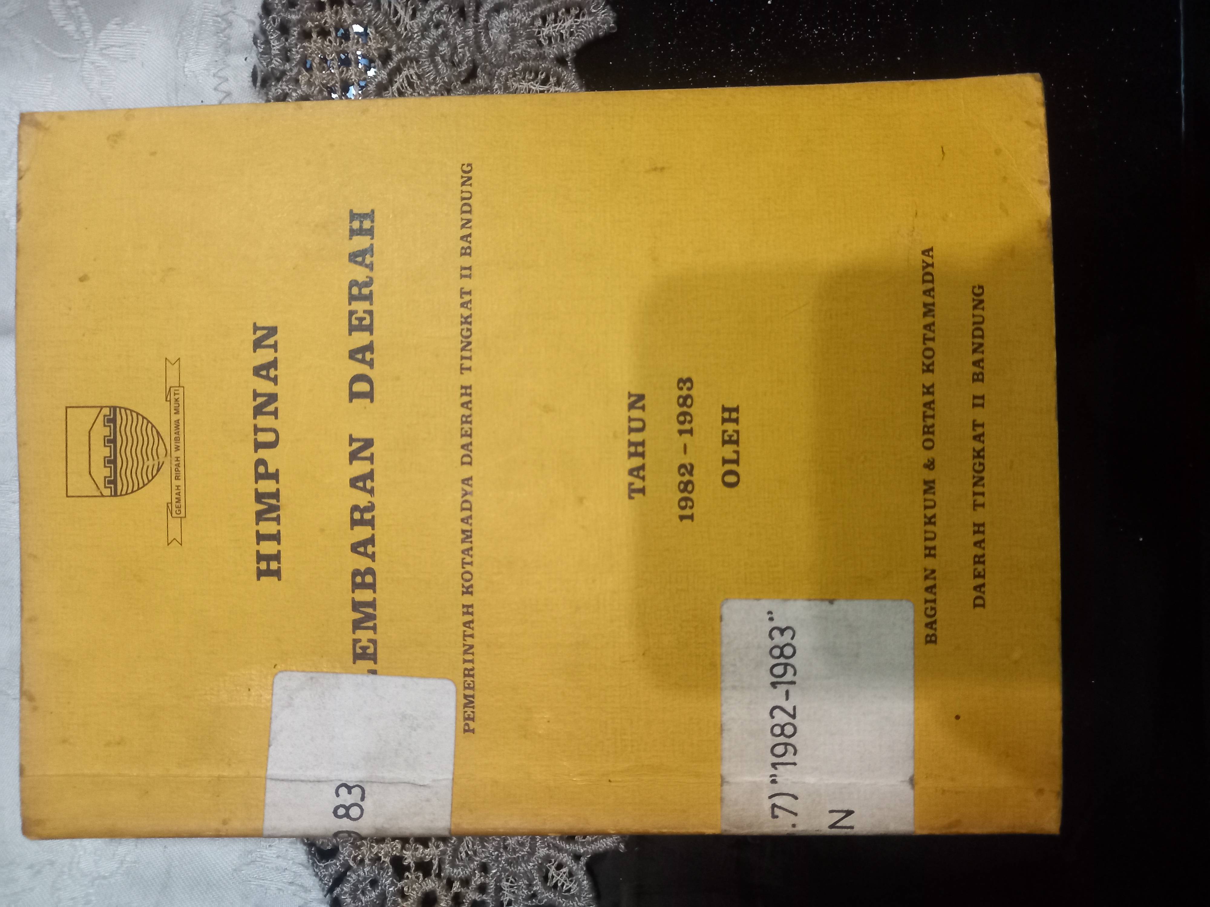 Cover Himpunan Lembaran Daerah Tahun 1982 - 1983