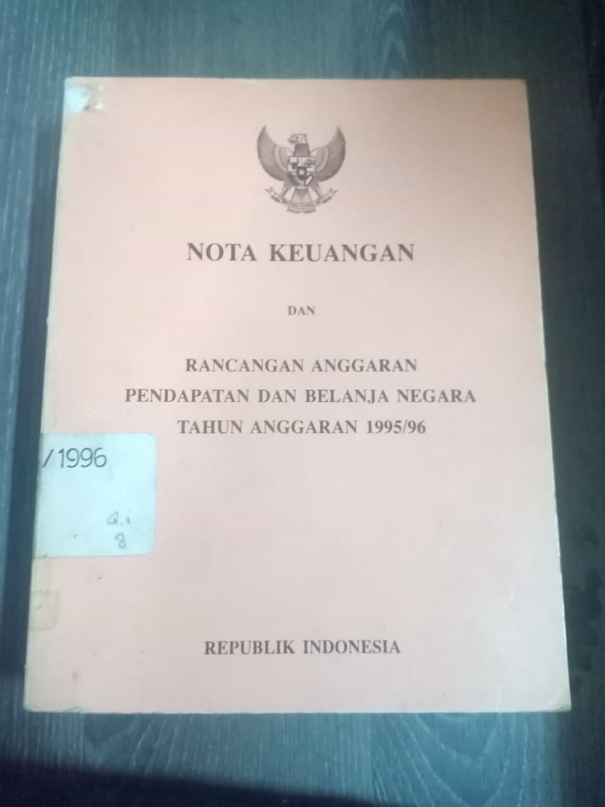 Cover Nota Keuangan Dan Rancangan Anggaran Pendapatan Dan Belanja Negara Tahun Anggaran 1995/96