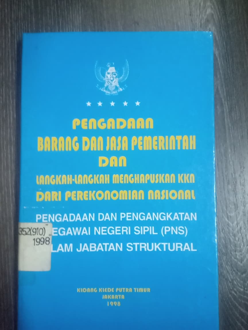 Cover Pengadaan Barang Dan Jasa Pemerintah Dan Langkah-Langkah Menghapuskan KKN Dari Perekonomian Nasional