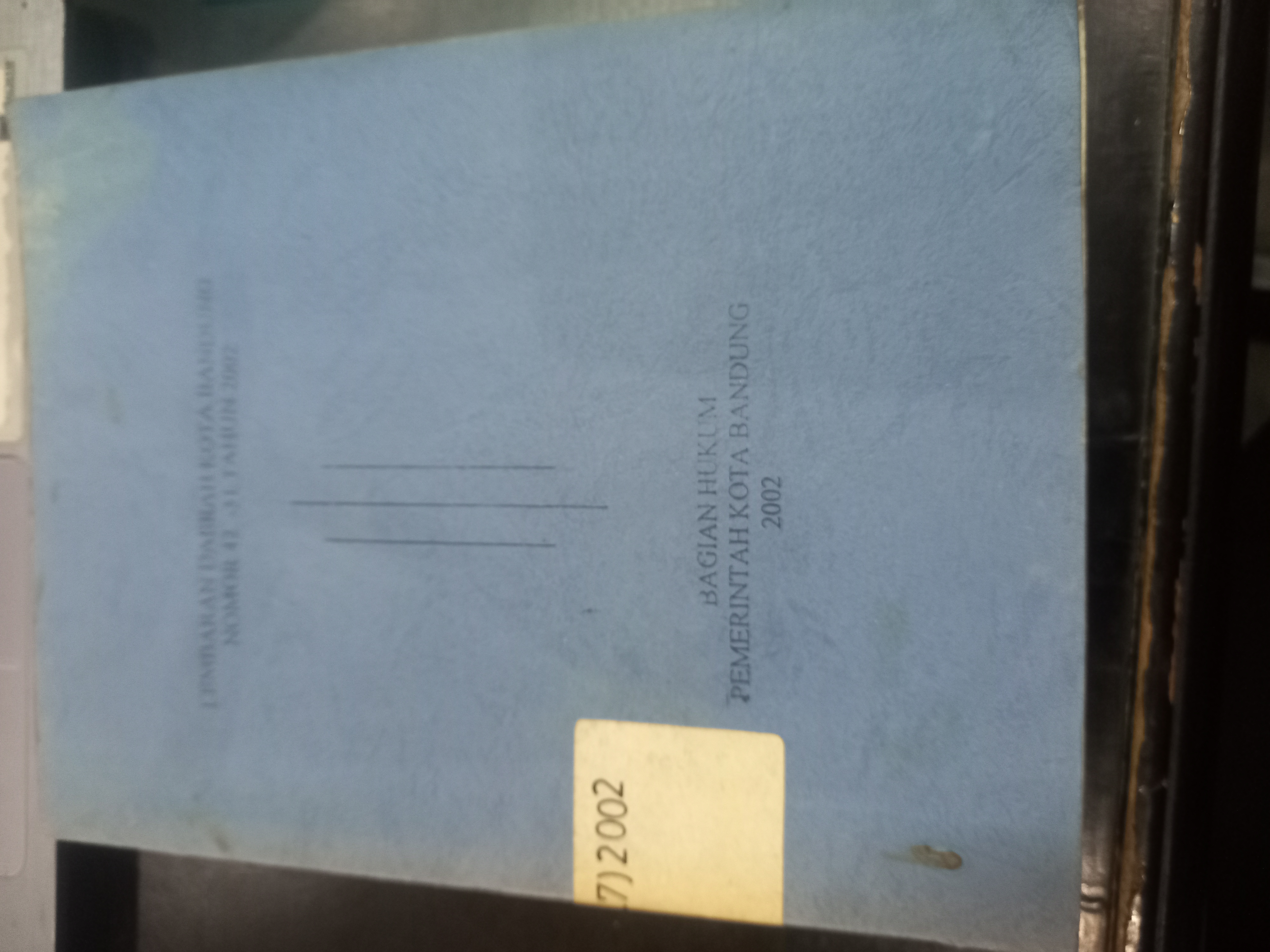 Cover Lembaran Daerah Kota Bandung Nomor 42 - 51 Tahun 2002