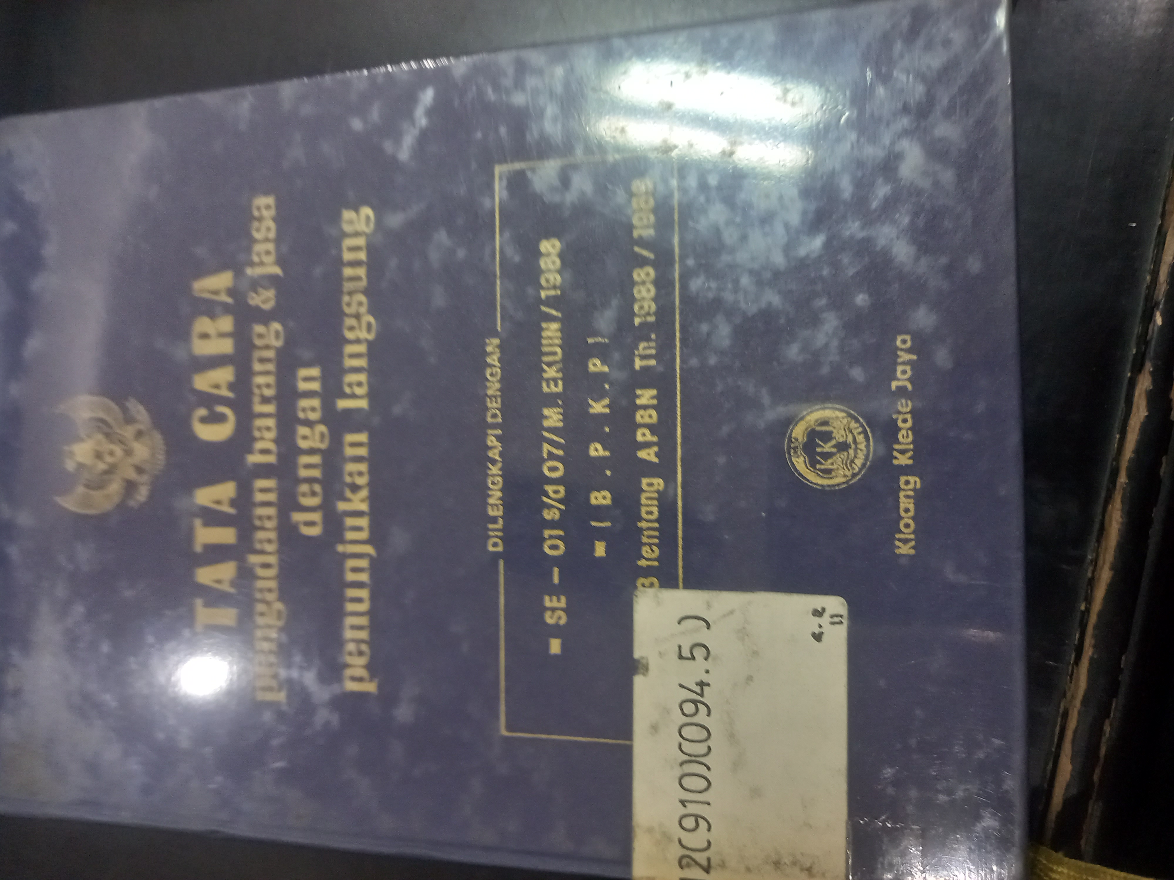 Cover Tata Cara Pengadaan Barang & Jasa Dengan Penunjukan Langsung
