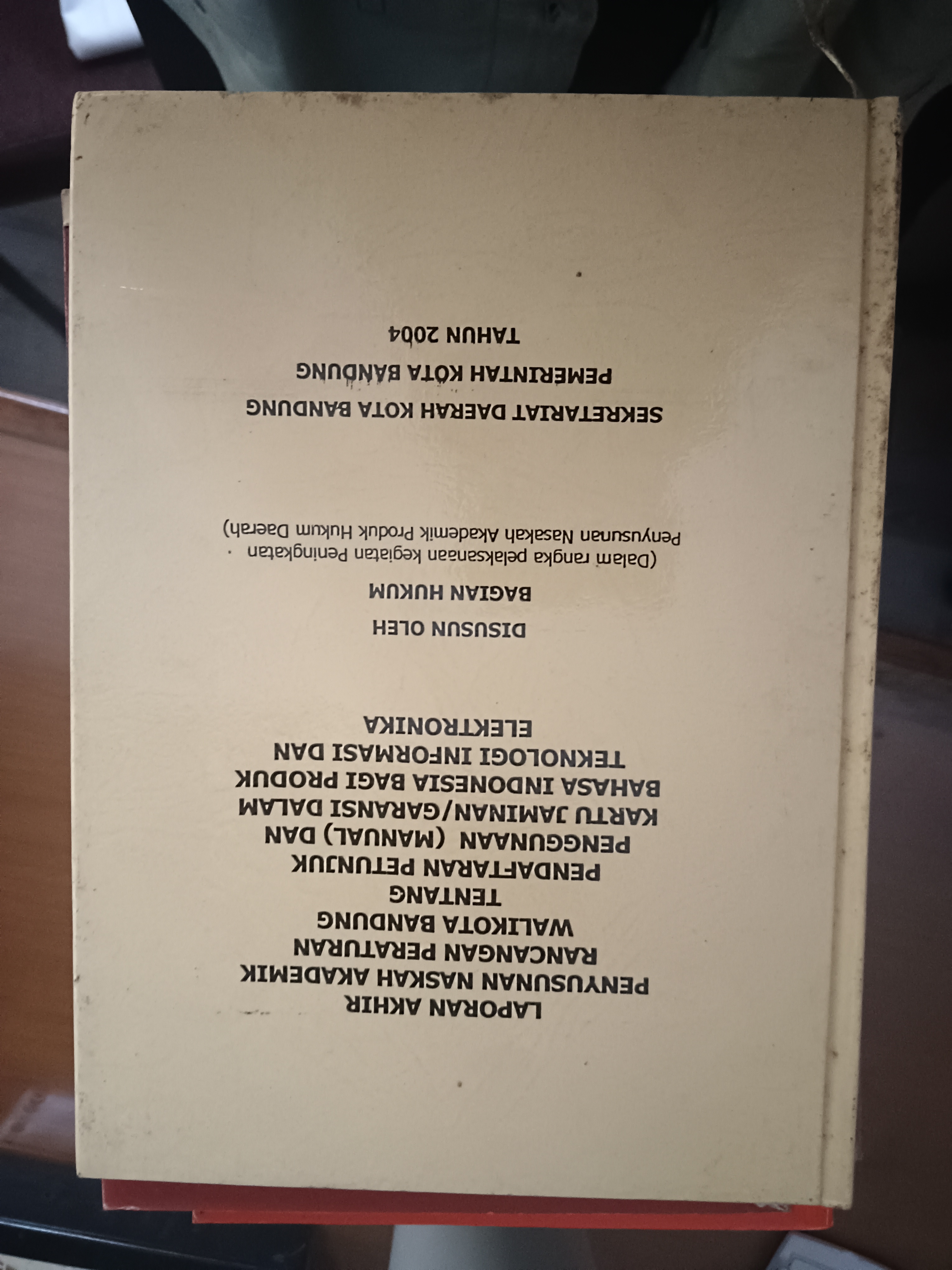 Cover Laporan Akhir Penyusunan Naskah Akademik Rancangan Peraturan Walikota Bandung Tentang Pendaftaran Petunjuk Penggunaan (Manual) Dan Kartu Jaminan/Garansi Bagi Produk Teknologi Informasi Dan Elektronika