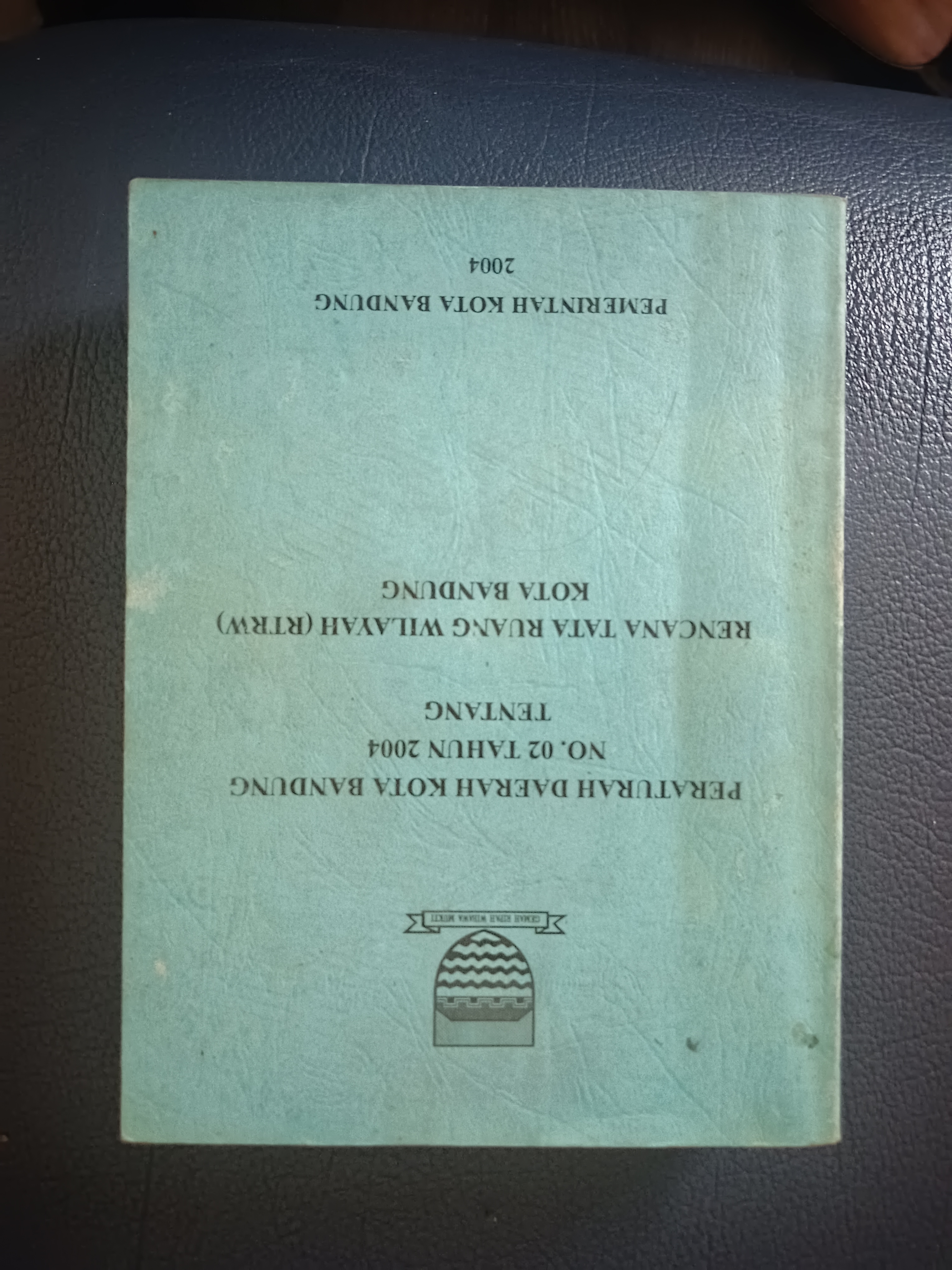 Cover Peraturan Daerah Kota Bandung No. 02 Tahun 2004 Tentang Rencana Tata Ruang Wilayah (RTRW) Kota Bandung