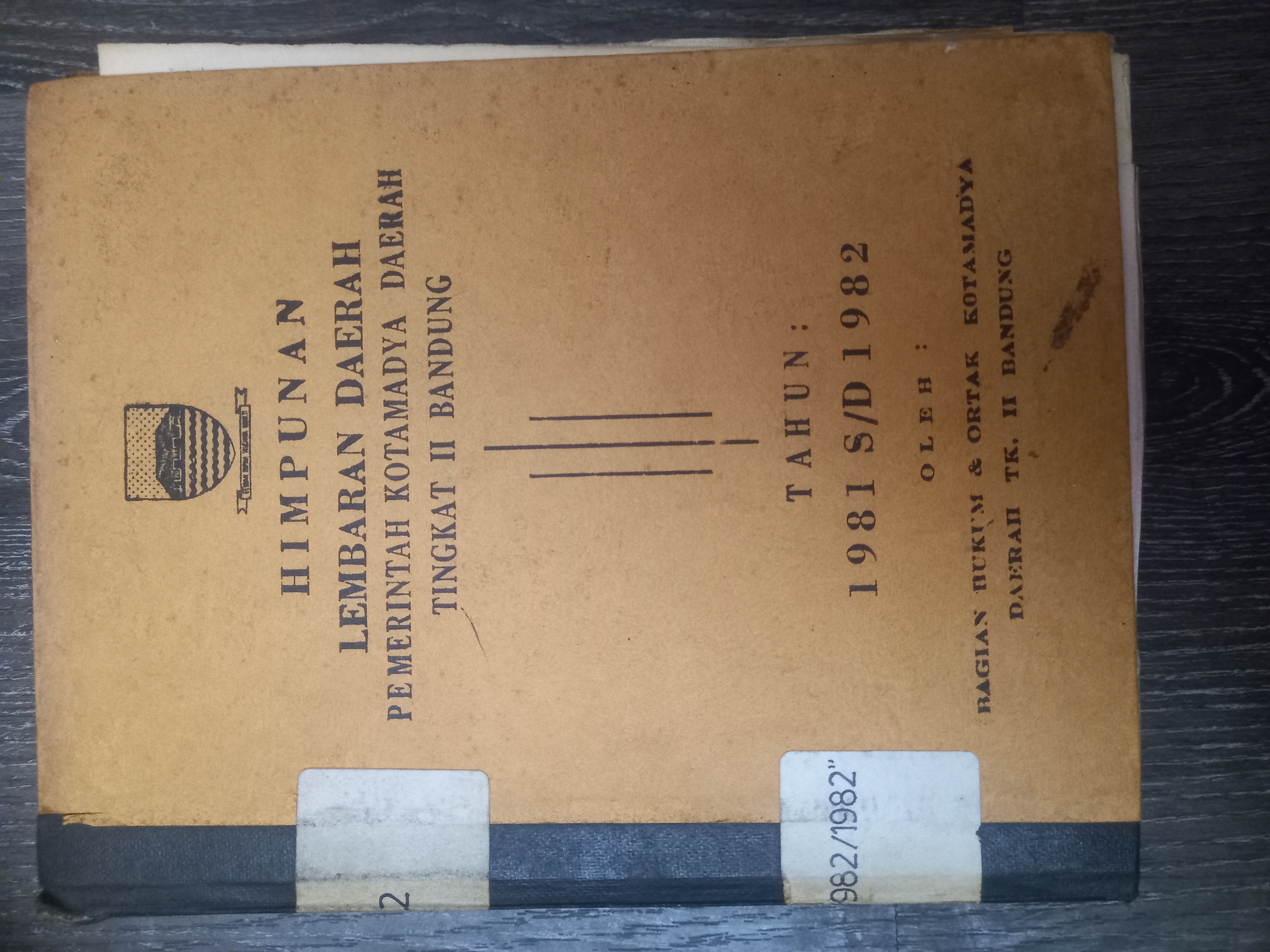 Cover Himpunan Lembaran Daerah Pemerintah Kotamadya Daerah Tingkat II Bandung