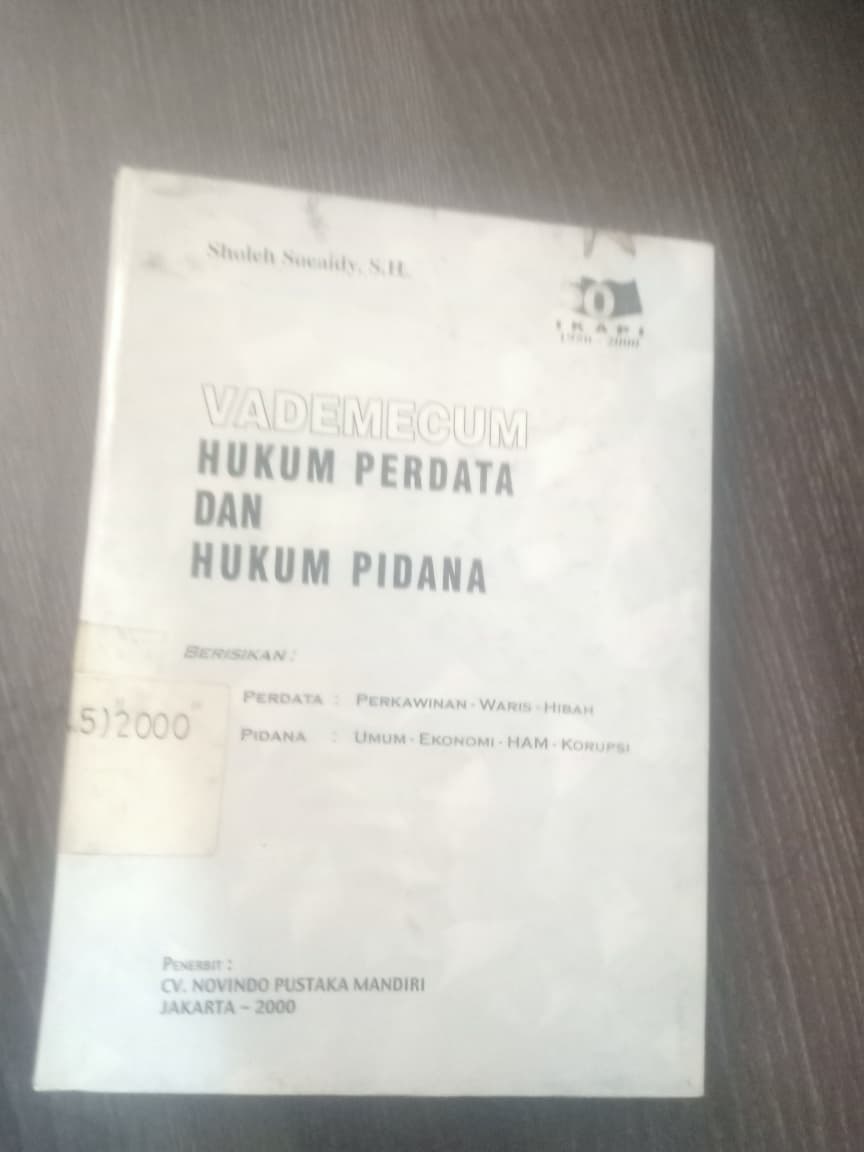 Cover Vademecum Hukum Perdata Dan Hukum Pidana