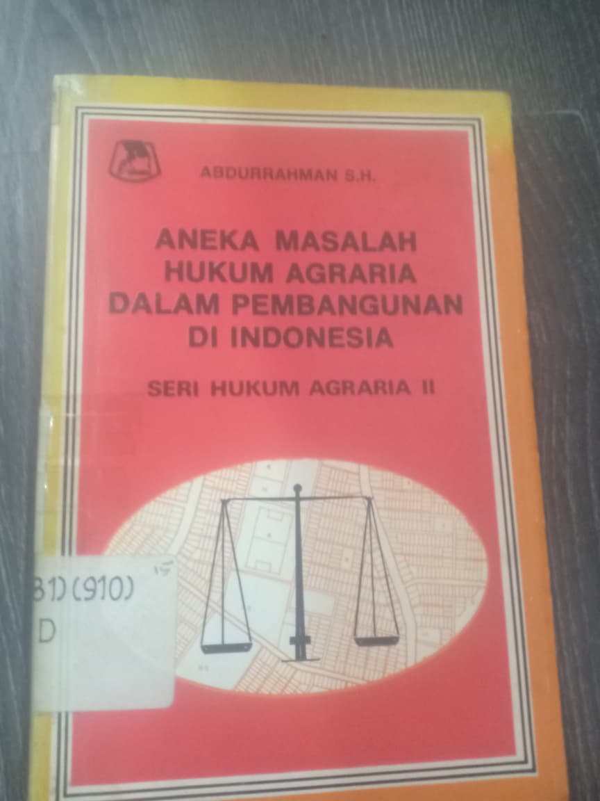 Cover Aneka Masalah Hukum Agraria Dalam Pembangunan Di Indonesia