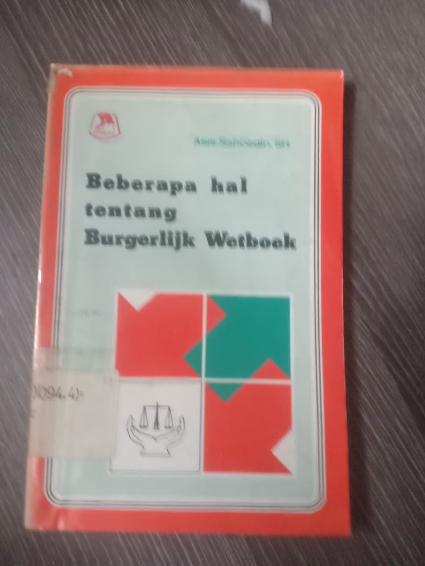 Cover Beberapa Hal Tentang Burgerlijk Wetboek