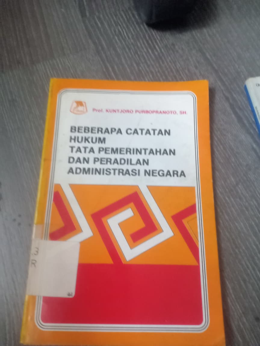 Cover Beberapa Catatan Hukum Tata Pemerintahan Dan Peradilan Administrasi Negara
